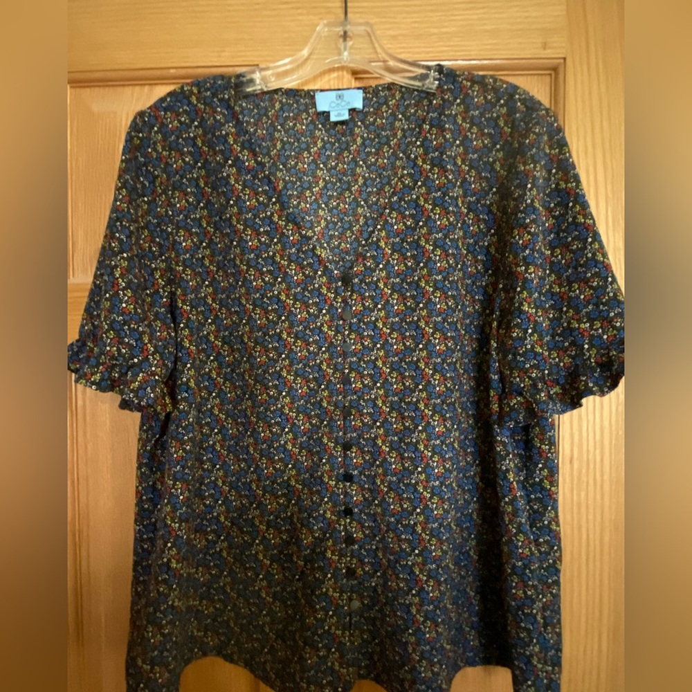 Cece ruffle sleeve blouse xl